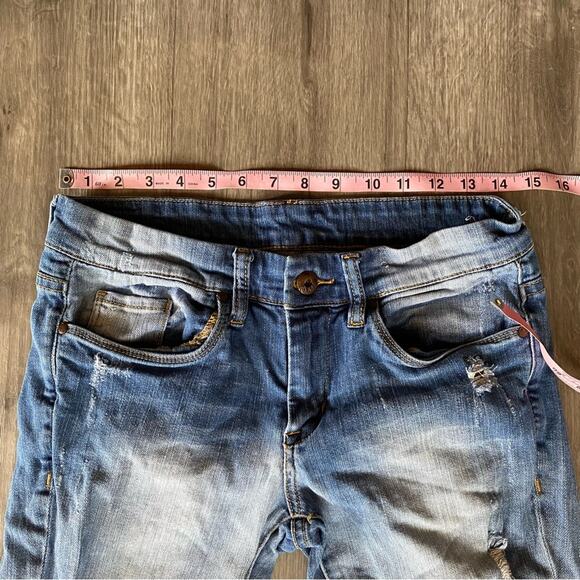 Blank NYC Distressed Boot Cut Jeans Blue 28 - Picture 6 of 6